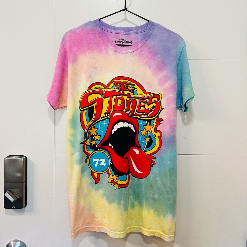 The Rolling Stones Tie Dye Tongue Band Tee Size S